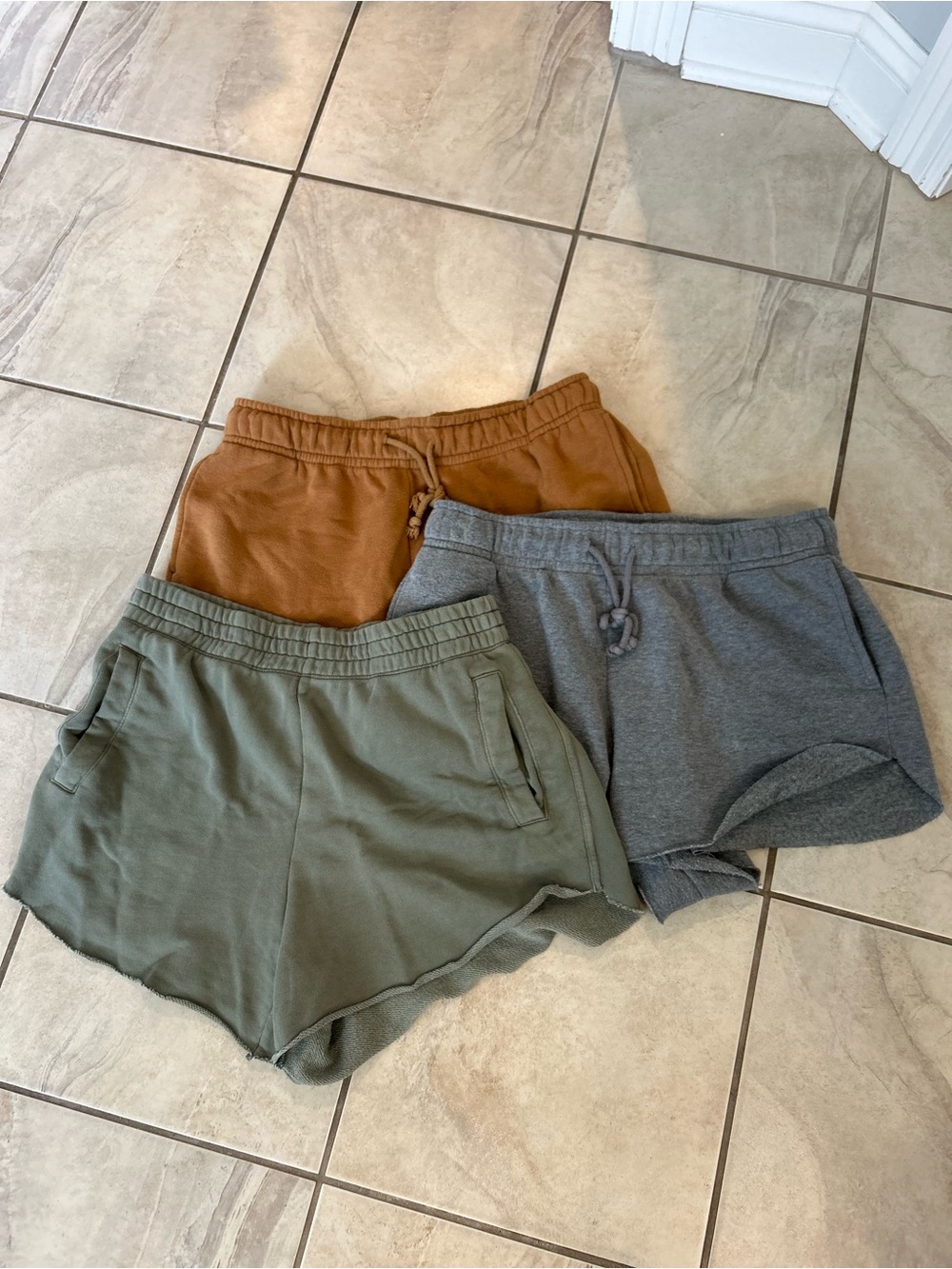 3-Pack Casual Women's Lounge Shorts — Olive, Rust, Charcoal